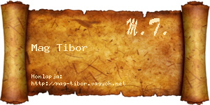 Mag Tibor névjegykártya